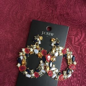 NWT J. Crew Elegant Gemstone Wreath Earrings